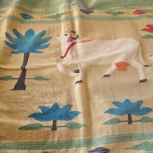 Handwoven pure cotton Paithani saree