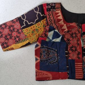 Ajrakh patch work handcrafted cotton blouse