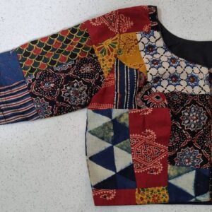 Ajrakh patch work handcrafted cotton blouse