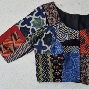 Ajrakh patch work handcrafted cotton blouse