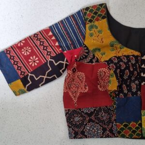 Ajrakh patch work handcrafted cotton blouse