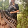natural dying hand block printed bird motifs modal silk ajrakh saree - Image 4