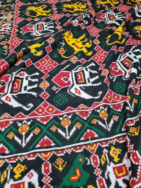colour combination double ikat patan patola saree - Image 4