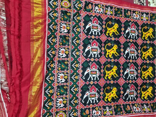 colour combination double ikat patan patola saree - Image 2