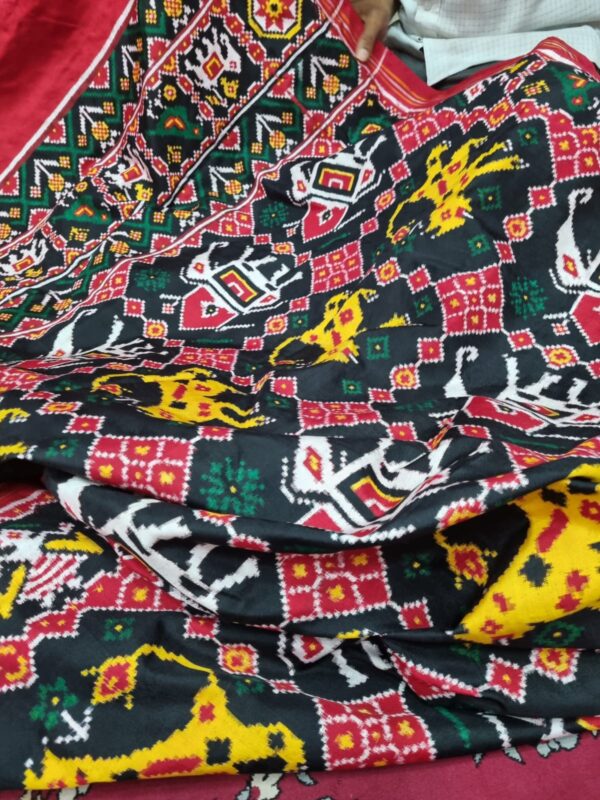 colour combination double ikat patan patola saree - Image 3