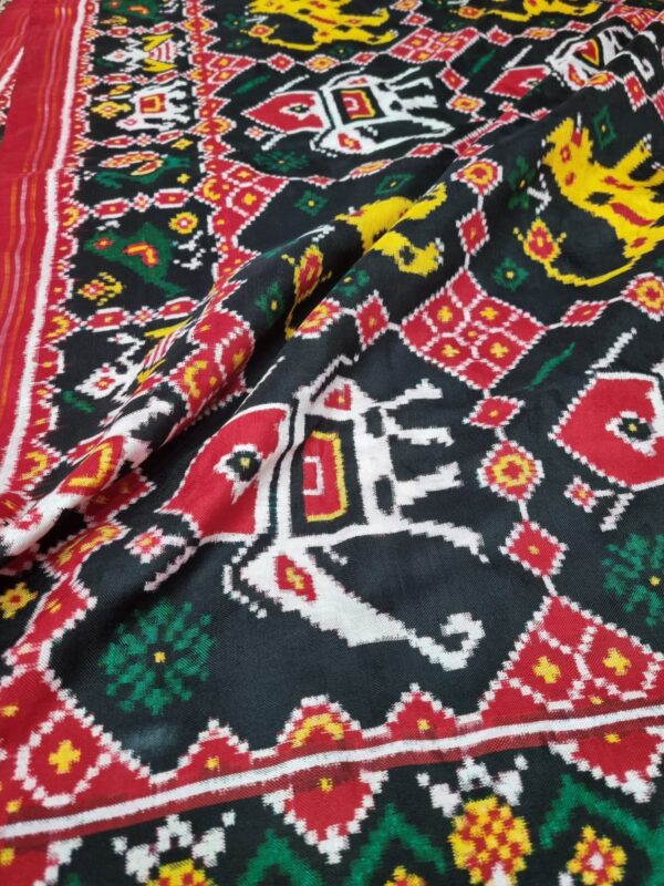 colour combination double ikat patan patola saree - Image 6