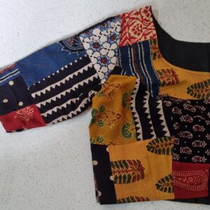 Ajrakh patch work handcrafted cotton blouse