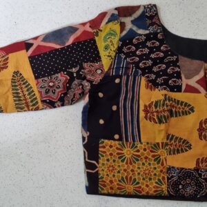 Ajrakh patch work handcrafted cotton blouse