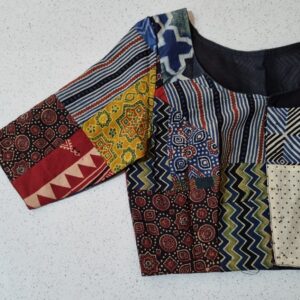 Ajrakh patch work handcrafted cotton blouse