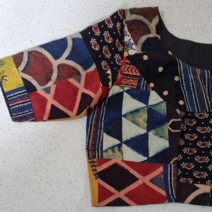 Ajrakh patch work handcrafted cotton blouse
