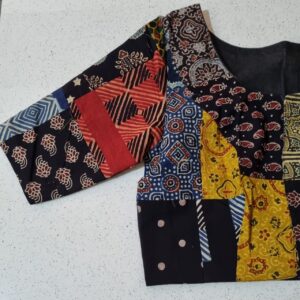 Ajrakh patch work handcrafted cotton blouse