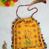 Hand worked kala cotton potli bag - Yellow - Image 5