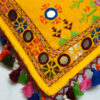 Hand worked kala cotton potli bag - Yellow - Image 2